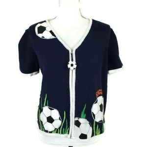 Designers Soccer Mom Sweater Blue Size Medium
